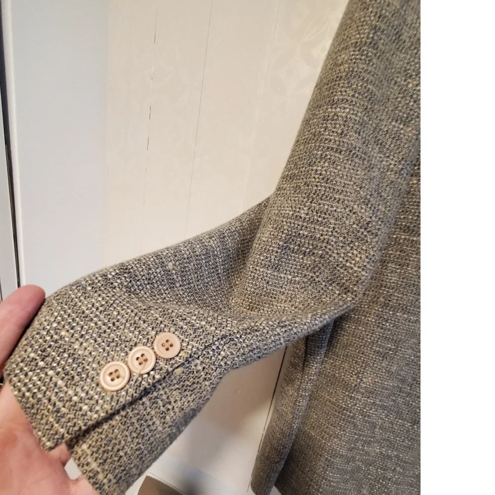Fioravanti New York Vintage Tweed Blazer Grey Blue Two Button Sport Coat Mens